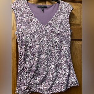 Lovely V neck lined blouse with side rouching NWOT